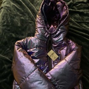 Forever 21 metallic purple puffy jacket